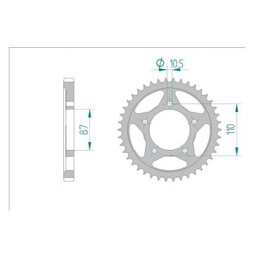 AFAM COURONNE ACIER au pas de 530 pour SUZUKI AFA14601