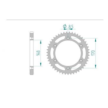 AFAM COURONNE ACIER au pas de 525 pour SUZUKI AFA14603