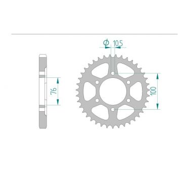 AFAM COURONNE ACIER au pas de 530 pour SUZUKI AFA14902