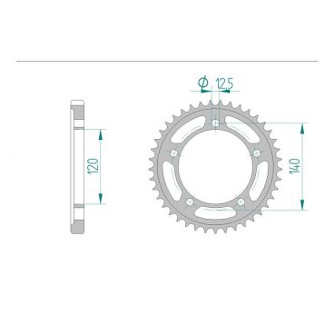 AFAM COURONNE ACIER au pas de 530 pour SUZUKI AFA14911