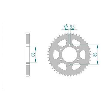 AFAM COURONNE ACIER au pas de 428 pour KAWASAKI AFA16201