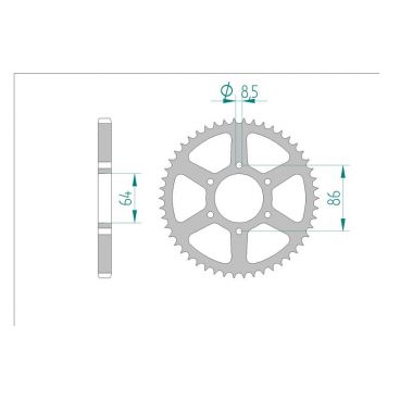 AFAM COURONNE ACIER au pas de 428 pour KAWASAKI AFA16202