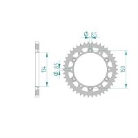 AFAM COURONNE ACIER au pas de 520 pour KAWASAKI/SUZUKI AFA16204