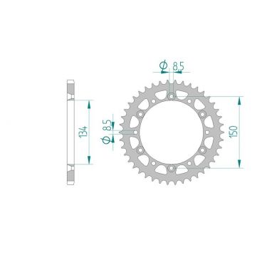 AFAM COURONNE ACIER au pas de 520 pour KAWASAKI/SUZUKI AFA16204