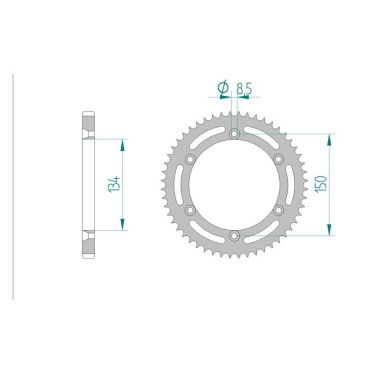 AFAM COURONNE ACIER au pas de 428 pour KAWASAKI AFA16207