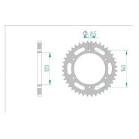 AFAM COURONNE ACIER au pas de 520 pour KAWASAKI AFA16302