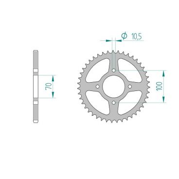 AFAM COURONNE ACIER au pas de 520 pour KAWASAKI AFA16310