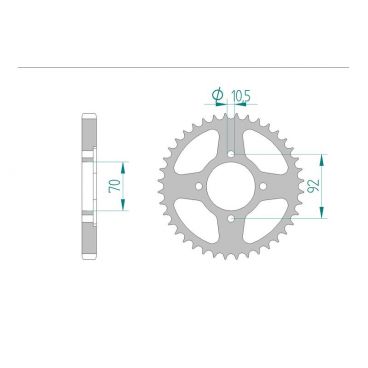 AFAM COURONNE ACIER au pas de 530 pour KAWASAKI AFA16400