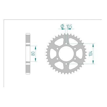 AFAM COURONNE ACIER au pas de 530 pour KAWASAKI AFA16402