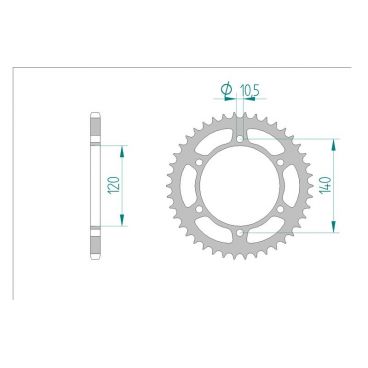 AFAM COURONNE ACIER au pas de 520 pour KAWASAKI AFA16404