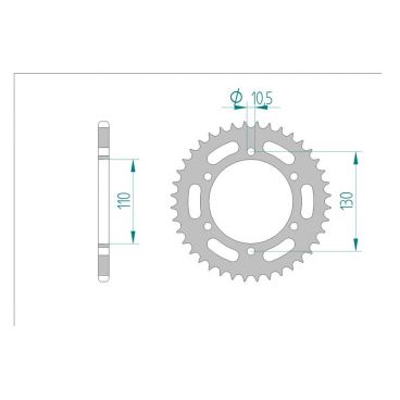 AFAM COURONNE ACIER au pas de 520 pour KAWASAKI AFA16500