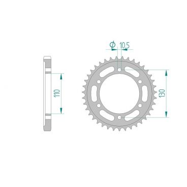 AFAM COURONNE ACIER au pas de 530 pour KAWASAKI AFA16502