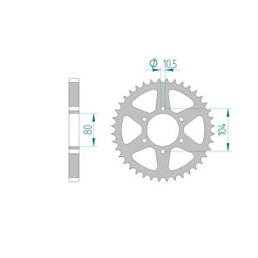 AFAM COURONNE ACIER au pas de 630 pour KAWASAKI AFA16601