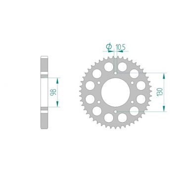 AFAM COURONNE ACIER au pas de 530 pour KAWASAKI AFA16602