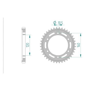 AFAM COURONNE ACIER au pas de 530 pour KAWASAKI/SUZUKI AFA16603