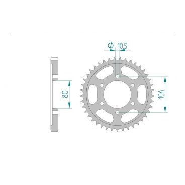 AFAM COURONNE ACIER au pas de 530 pour KAWASAKI AFA16604