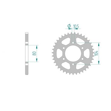 AFAM COURONNE ACIER au pas de 520 pour KAWASAKI AFA16606