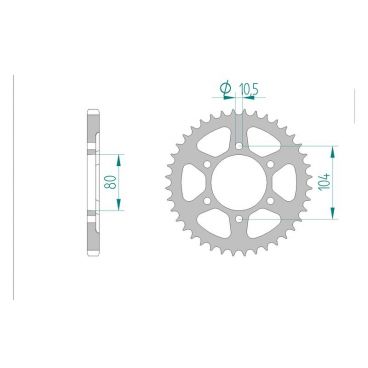 AFAM COURONNE ACIER au pas de 525 pour KAWASAKI AFA16610