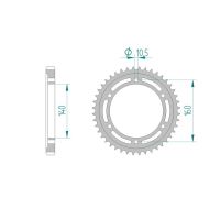 AFAM COURONNE ACIER au pas de 530 pour KAWASAKI AFA16701