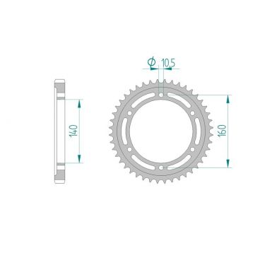 AFAM COURONNE ACIER au pas de 530 pour KAWASAKI AFA16701