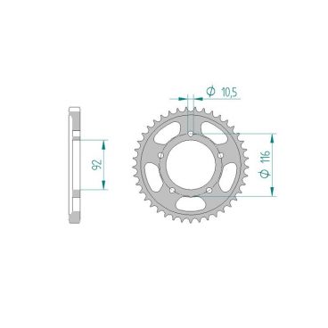 AFAM COURONNE ACIER au pas de 530 pour KAWASAKI AFA16900