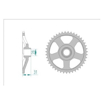 AFAM COURONNE ACIER au pas de 415 pour APRILIA AFA35100