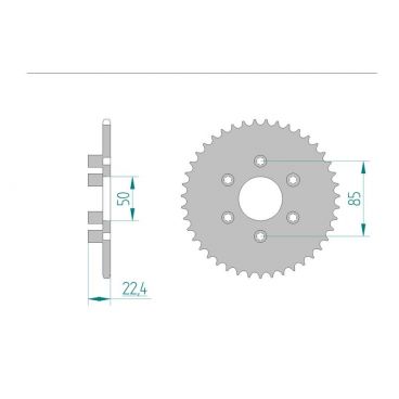 AFAM COURONNE ACIER au pas de 415 pour APRILIA AFA35102