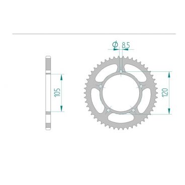 AFAM COURONNE ACIER au pas de 420 pour APRILIA/GENERIC/MBK/YAMAHA AFA35103