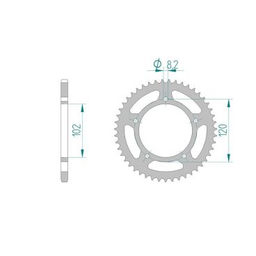 AFAM COURONNE ACIER au pas de 420 pour APRILIA AFA35104