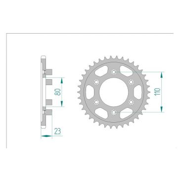 AFAM COURONNE ACIER au pas de 520 pour APRILIA AFA35200