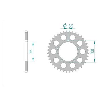 AFAM COURONNE ACIER au pas de 520 pour APRILIA/GILERA AFA35202