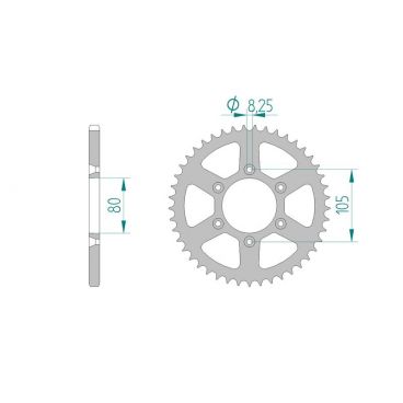 AFAM COURONNE ACIER au pas de 520 pour APRILIA AFA35204