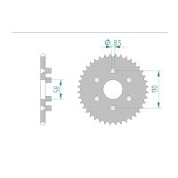 AFAM COURONNE ACIER au pas de 520 pour APRILIA AFA35206