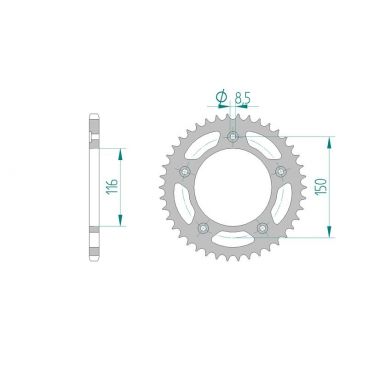 AFAM COURONNE ACIER au pas de 520 pour APRILIA AFA35306