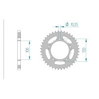 AFAM COURONNE ACIER au pas de 525 pour APRILIA AFA35800