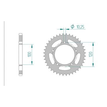 AFAM COURONNE ACIER au pas de 525 pour APRILIA AFA35800