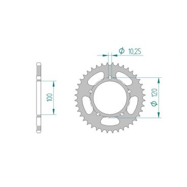 AFAM COURONNE ACIER au pas de 520 pour APRILIA/BMW AFA35801