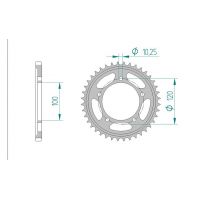AFAM COURONNE ACIER au pas de 525 pour APRILIA AFA35802