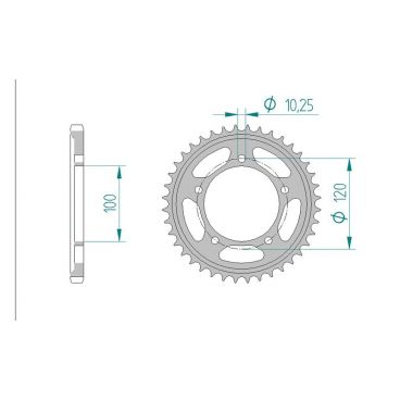 AFAM COURONNE ACIER au pas de 525 pour APRILIA AFA35802