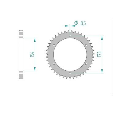 AFAM COURONNE ACIER au pas de 525 pour APRILIA AFA35803