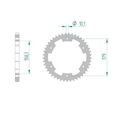 AFAM COURONNE ACIER au pas de 525 pour APRILIA AFA35804