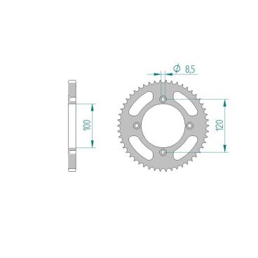 AFAM COURONNE ACIER au pas de 428 pour BETA AFA38200