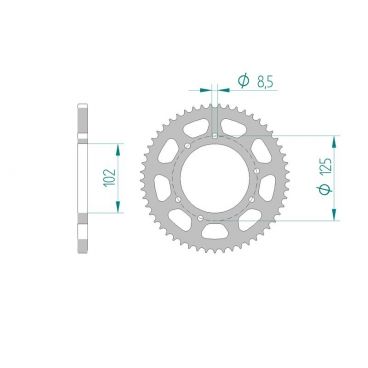 AFAM COURONNE ACIER au pas de 420 pour BULTACO/DERBI/GILERA AFA41100