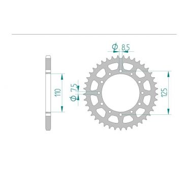 AFAM COURONNE ACIER au pas de 520 pour CAGIVA/GILERA AFA44200