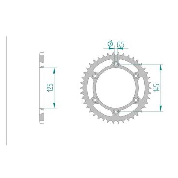 AFAM COURONNE ACIER au pas de 520 pour CAGIVA AFA44202