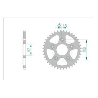 AFAM COURONNE ACIER au pas de 520 pour APRILIA/CAGIVA AFA44203