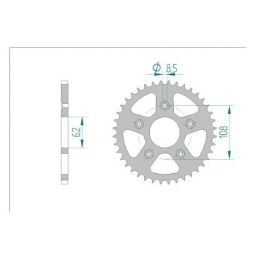 AFAM COURONNE ACIER au pas de 520 pour APRILIA/CAGIVA AFA44203