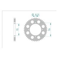 AFAM COURONNE ACIER au pas de 520 pour CAGIVA AFA44301