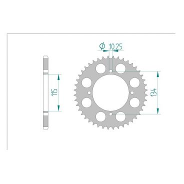 AFAM COURONNE ACIER au pas de 520 pour CAGIVA AFA44301