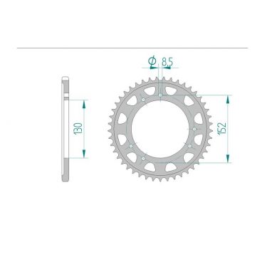 AFAM COURONNE ACIER au pas de 520 pour CAGIVA AFA44500